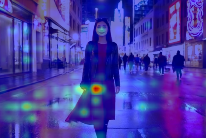 Frame 1 saliency overlay