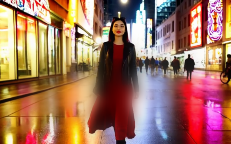 Frame 2: growing blur region